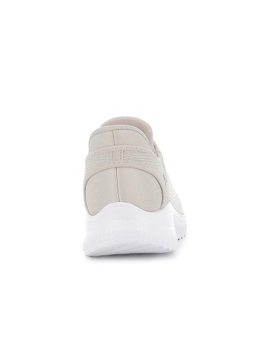 Deportivas textil Slip-ins con cordones elasticos Memory Foam mujer blancas