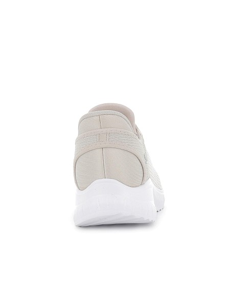 Deportivas textil Slip-ins con cordones elasticos Memory Foam mujer blancas