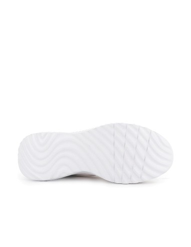 Deportivas textil Slip-ins con cordones elasticos Memory Foam mujer blancas