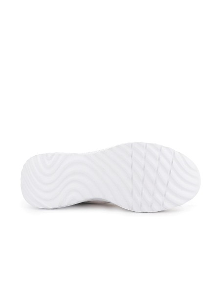 Deportivas textil Slip-ins con cordones elasticos Memory Foam mujer blancas