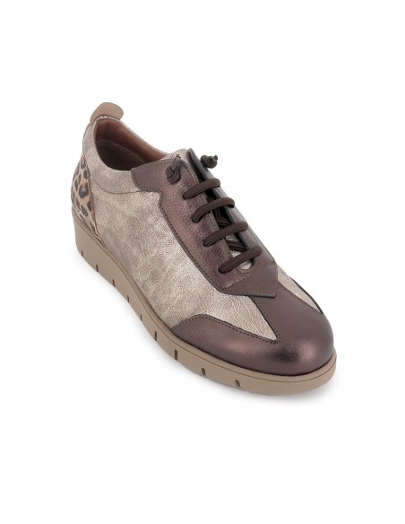 deportiva piel mujer metalizado y leopardo