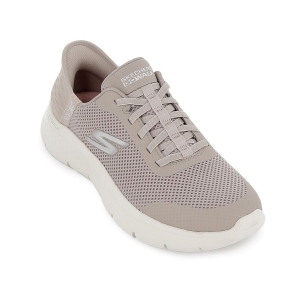 Zapato malla knit y cordones elásticos taupe mujer 2