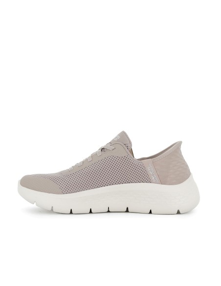 Zapato malla knit y cordones elásticos taupe mujer