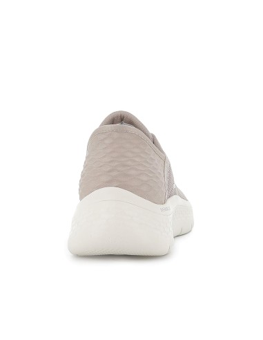 Zapato malla knit y cordones elásticos taupe mujer