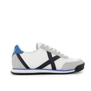 Deportiva cordones serraje y nylon hombre blanco