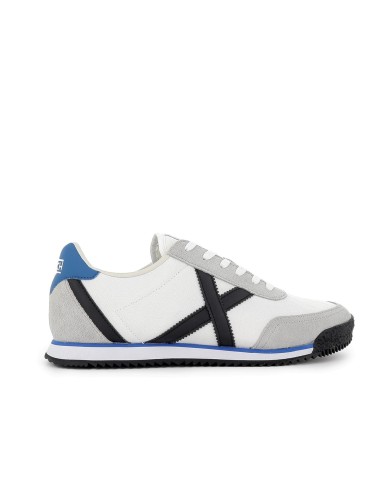 Deportiva cordones serraje y nylon hombre blanco