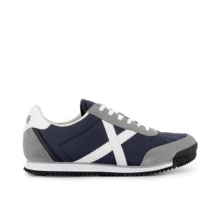 Deportiva cordones serraje y nylon hombre azul