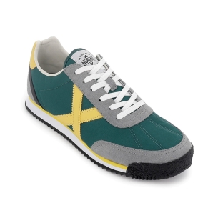 Deportiva cordones serraje y nylon hombre verde 2