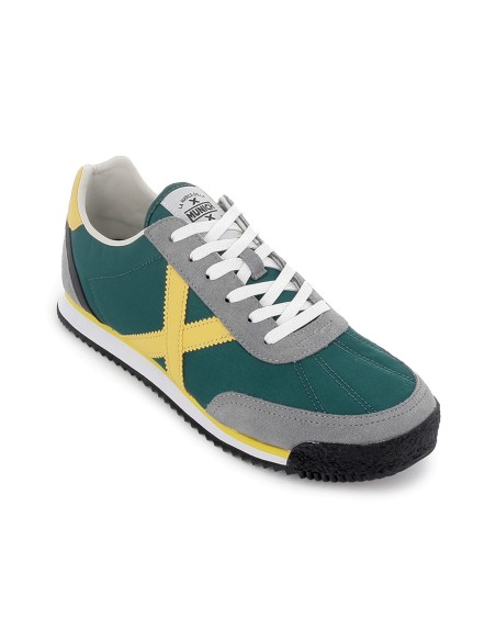 Deportiva cordones serraje y nylon hombre verde