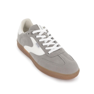 Deportivo microfibra cordones suela caramelo diseño hombre gris 2