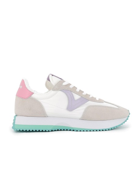 Deportivas nylon y serraje cordones mujer gris