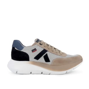 Deportivo piel y nylon suela amortiguadora hombre beige