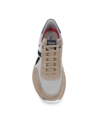 Deportivo piel y nylon suela amortiguadora hombre beige