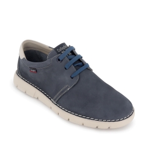 Zapato cordones piel natural ligero hombre amortiguable azul 2