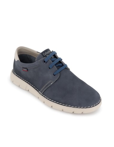 Zapato cordones piel natural ligero hombre amortiguable azul