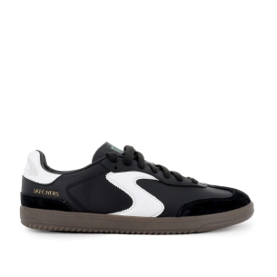 Deportiva piel con cordones contraste blanco con negro hombre