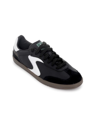 Deportiva piel con cordones contraste blanco con negro hombre