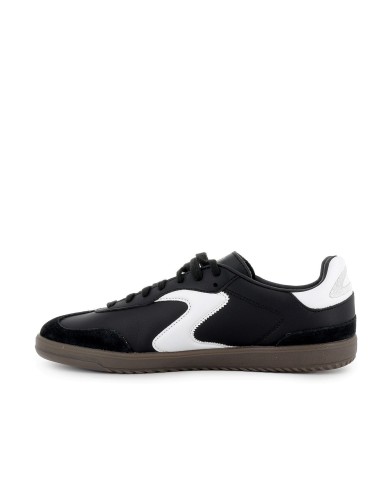 Deportiva piel con cordones contraste blanco con negro hombre