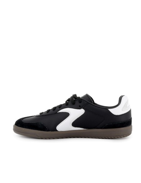 Deportiva piel con cordones contraste blanco con negro hombre