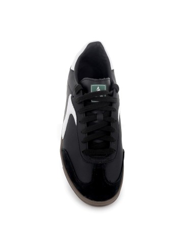 Deportiva piel con cordones contraste blanco con negro hombre