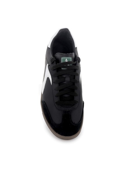 Deportiva piel con cordones contraste blanco con negro hombre