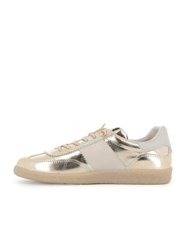 Deportiva piel piso caramelo mujer dorada