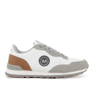 Deportiva vestir combinado suela plana hombre blanco