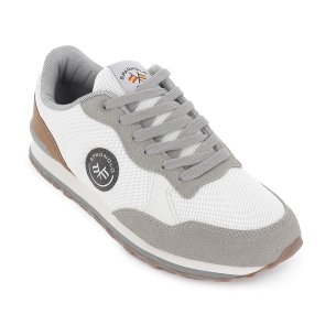 Deportiva vestir combinado suela plana hombre blanco 2