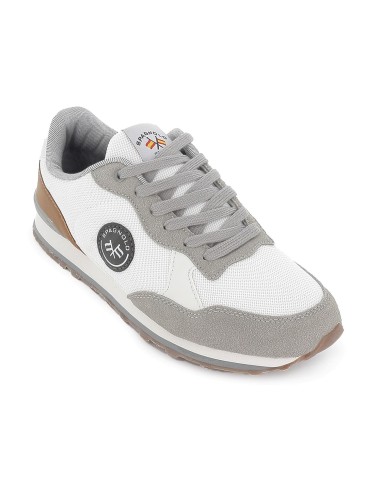 Deportiva vestir combinado suela plana hombre blanco