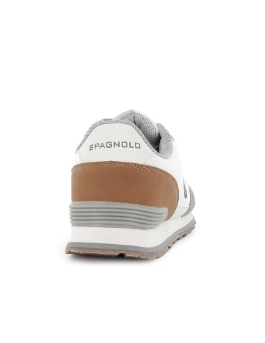 Deportiva vestir combinado suela plana hombre blanco