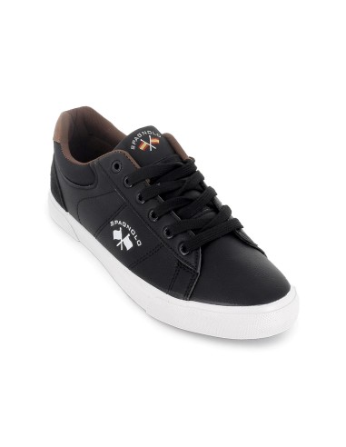 Deportivo tipo tenis collarin acolchado plano hombre negro