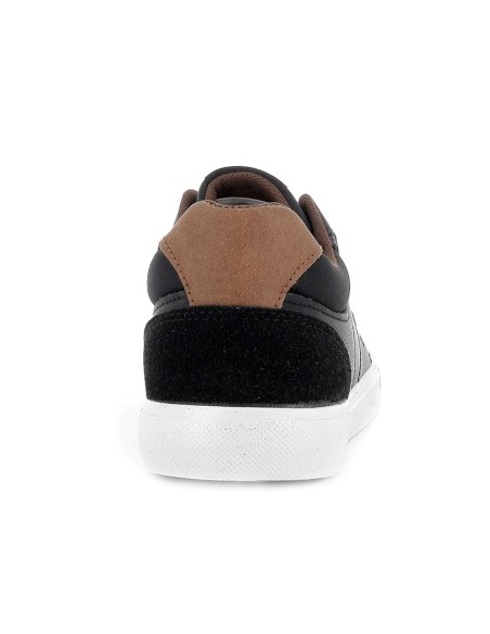 Deportivo tipo tenis collarin acolchado plano hombre negro