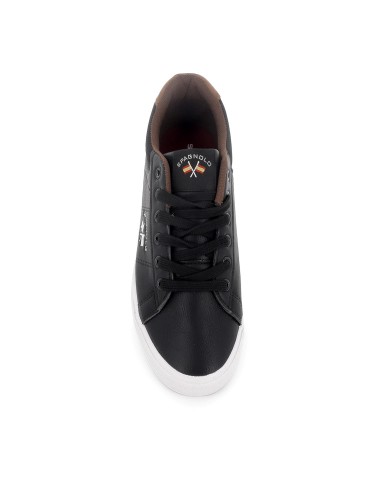 Deportivo tipo tenis collarin acolchado plano hombre negro