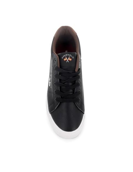 Deportivo tipo tenis collarin acolchado plano hombre negro