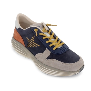 Deportivo piel piso volumen ligero hombre azul 2