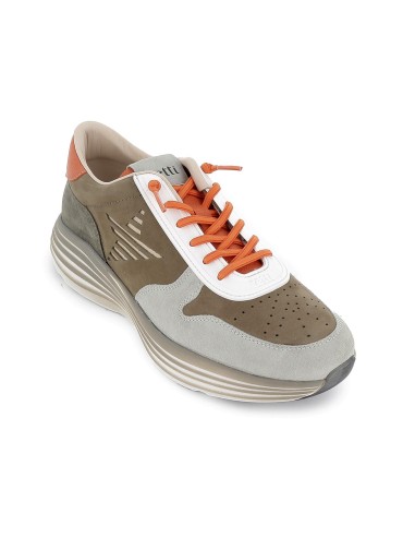 Deportivo piel piso volumen ligero hombre kaki