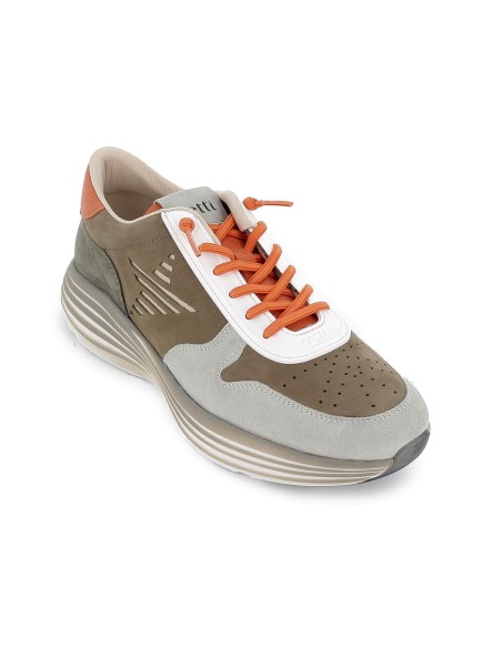 Deportivo piel piso volumen ligero hombre kaki