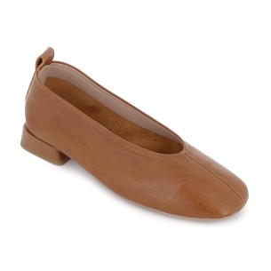 Bailarina piel grabados suave y tacon bajo 2cm mujer cuero 2