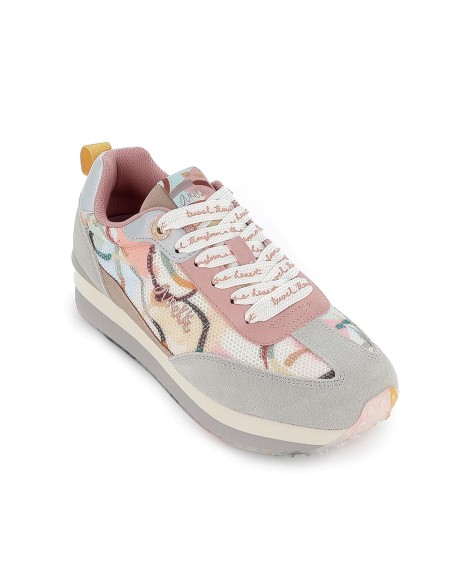 Deportiva textil fantasia plantilla extraible mujer rosa