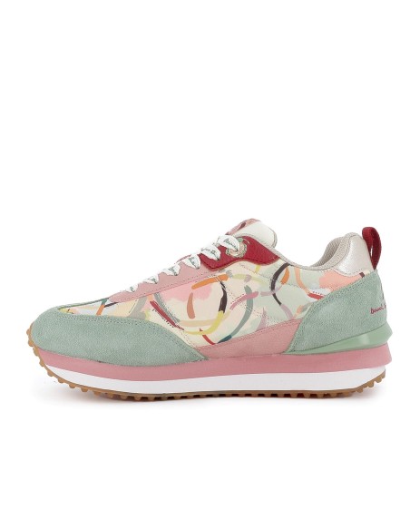 Deportiva textil fantasia plantilla extraible mujer verde