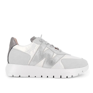 Deportiva casual piel serraje y textil ultraligera blanco