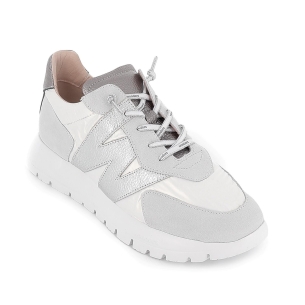 Deportiva casual piel serraje y textil ultraligera blanco 2