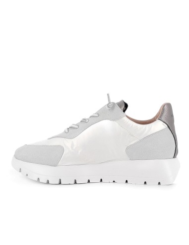 Deportiva casual piel serraje y textil ultraligera blanco