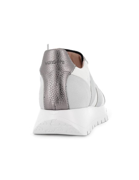 Deportiva casual piel serraje y textil ultraligera blanco