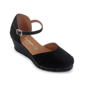 Alpargatas de yute microfibra hebilla mujer negro 2