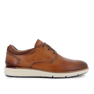 Zapato cordones de piel lisa ligero hombre brandy