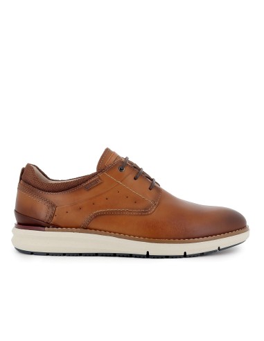 Zapato cordones de piel lisa ligero hombre brandy