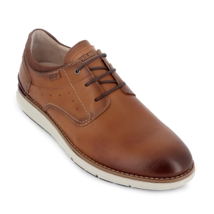 Zapato cordones de piel lisa ligero hombre brandy 2