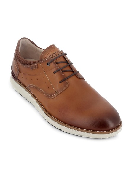 Zapato cordones de piel lisa ligero hombre brandy