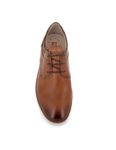 Zapato cordones de piel lisa ligero hombre brandy